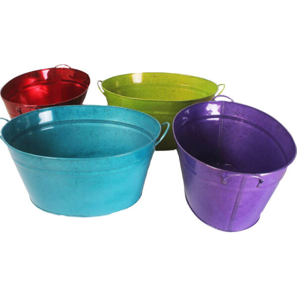 Utility metallic tin buckets